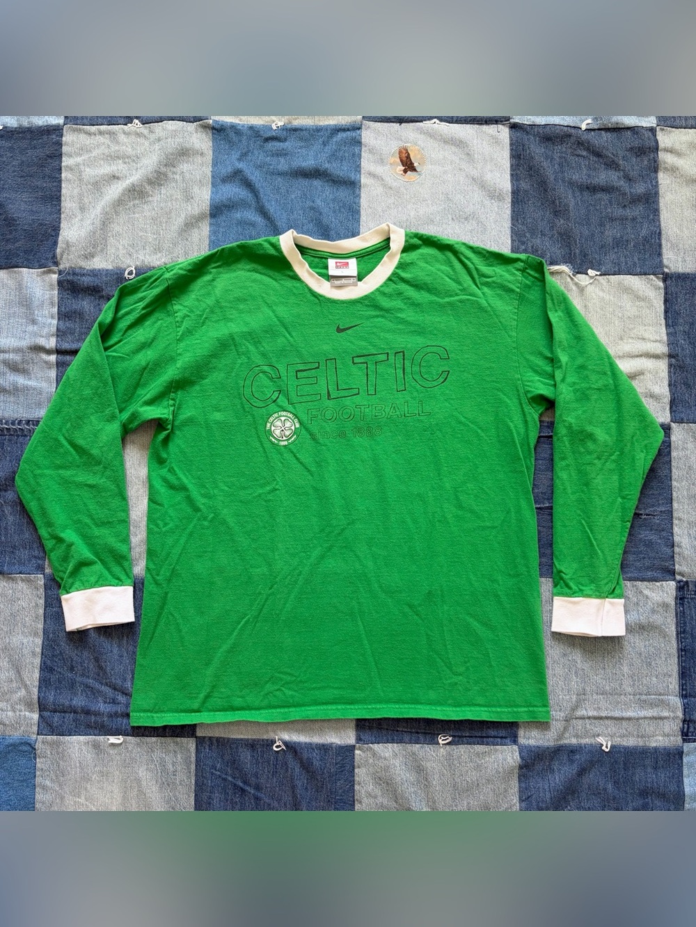 vtg y2k nike celtic football club soccer long  sleeve t shirt size L